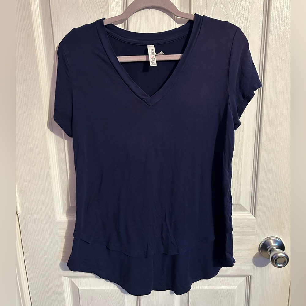 Small navy Latched Mama nursing tee